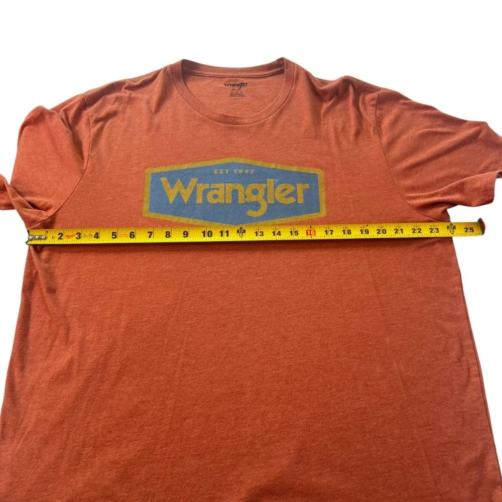 Wrangler Logo Graphic Unisex XL Short Sleeve T-Shirt‎ Copper Brown Western